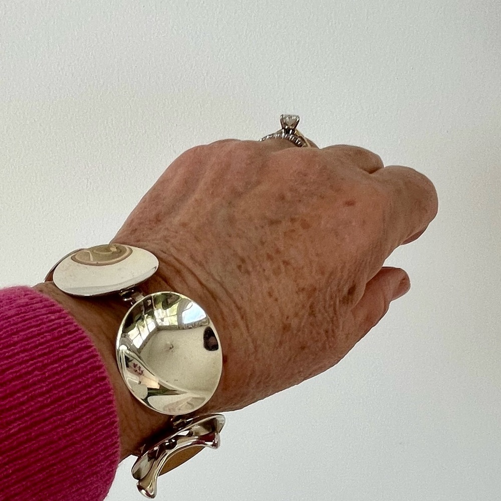 Robert Lee Morris RLM Sterling Silver Designer Disc Bracelet